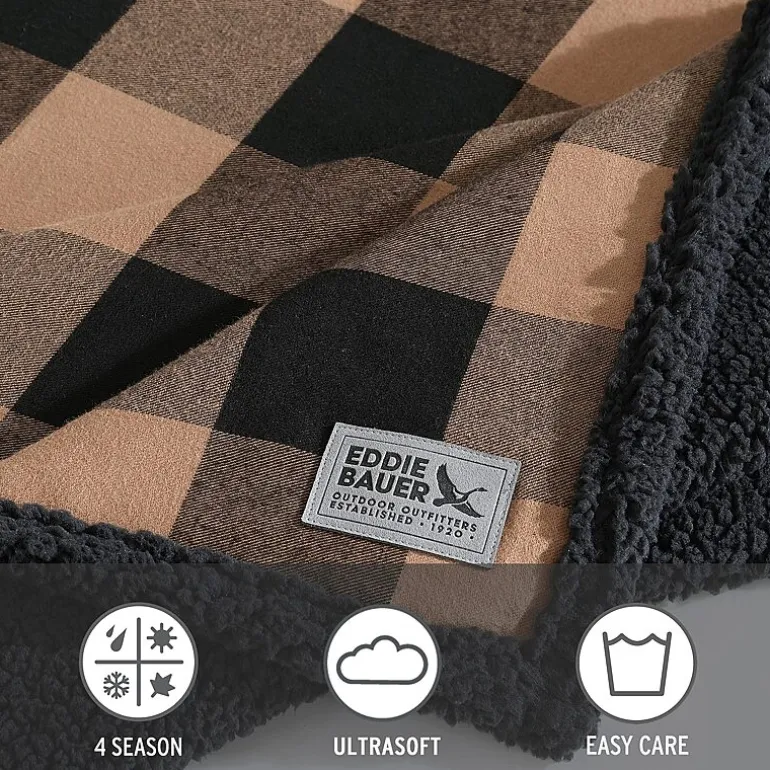 Eddie Bauer Cabin Plaid Cotton Flannel Lightweight Throw