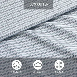 Eddie Bauer 100% Cotton Percale Deep Pocket Sheet Set