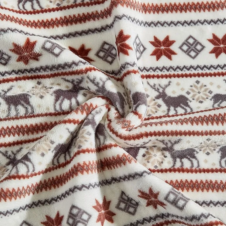 Eddie Bauer Deer Snowflake Washable Throw
