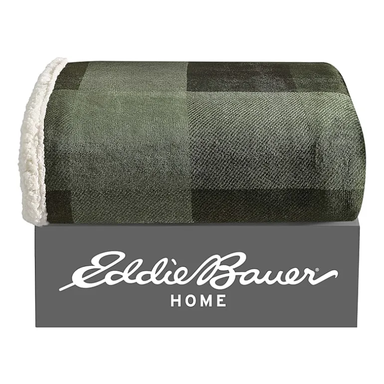 Eddie Bauer Pine Plaid Washable Lightweight Throw
