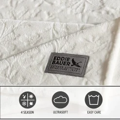 Eddie Bauer Woodblock Floral Washable Throw