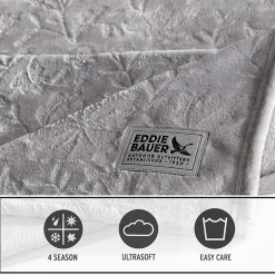 Eddie Bauer Woodblock Floral Washable Throw
