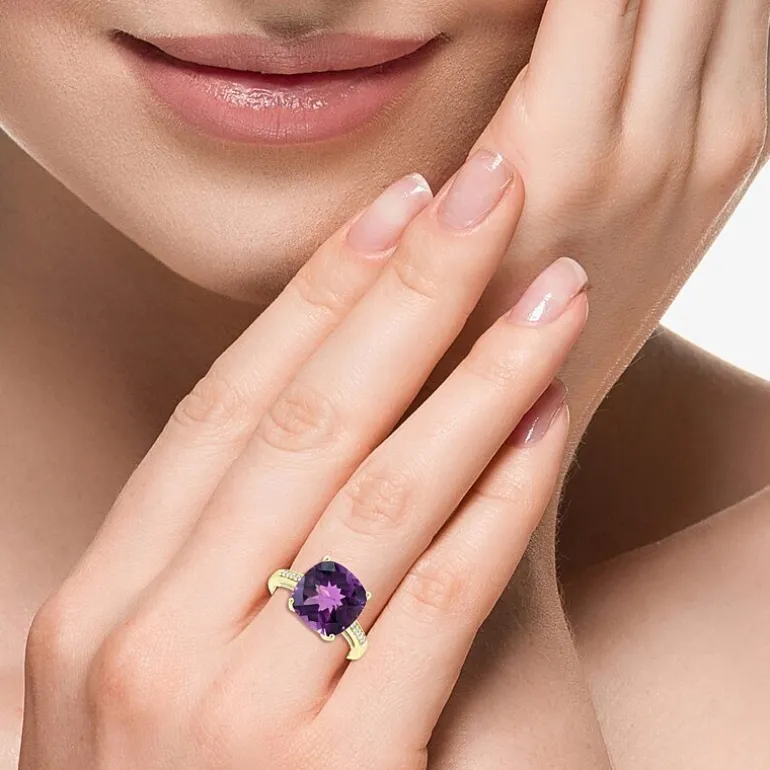Effy Final Call Womens Genuine Gemstone 14K White/Yellow/Rose Gold Cushion Cocktail Ring