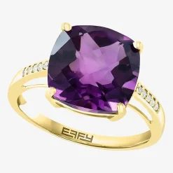 Effy Final Call Womens Genuine Gemstone 14K White/Yellow/Rose Gold Cushion Cocktail Ring