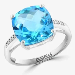 Effy Final Call Womens Genuine Gemstone 14K White/Yellow/Rose Gold Cushion Cocktail Ring