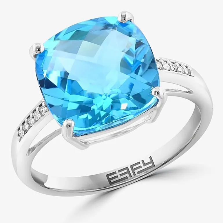 Effy Final Call Womens Genuine Gemstone 14K White/Yellow/Rose Gold Cushion Cocktail Ring