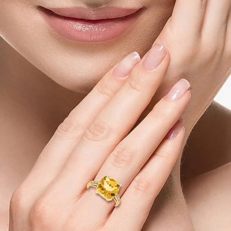 Effy Final Call Womens Genuine Gemstone 14K White/Yellow/Rose Gold Cushion Cocktail Ring