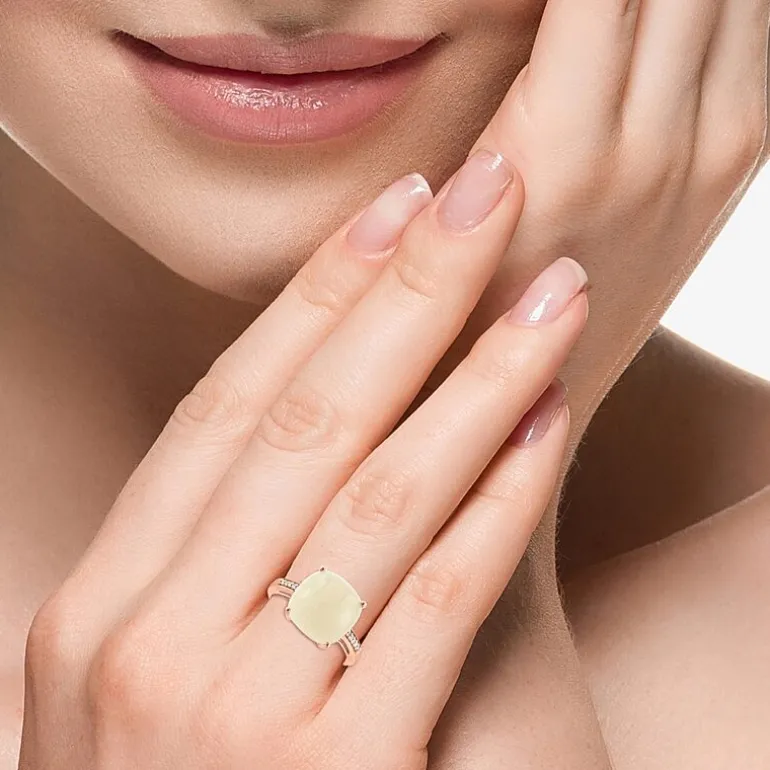Effy Final Call Womens Genuine Gemstone 14K White/Yellow/Rose Gold Cushion Cocktail Ring