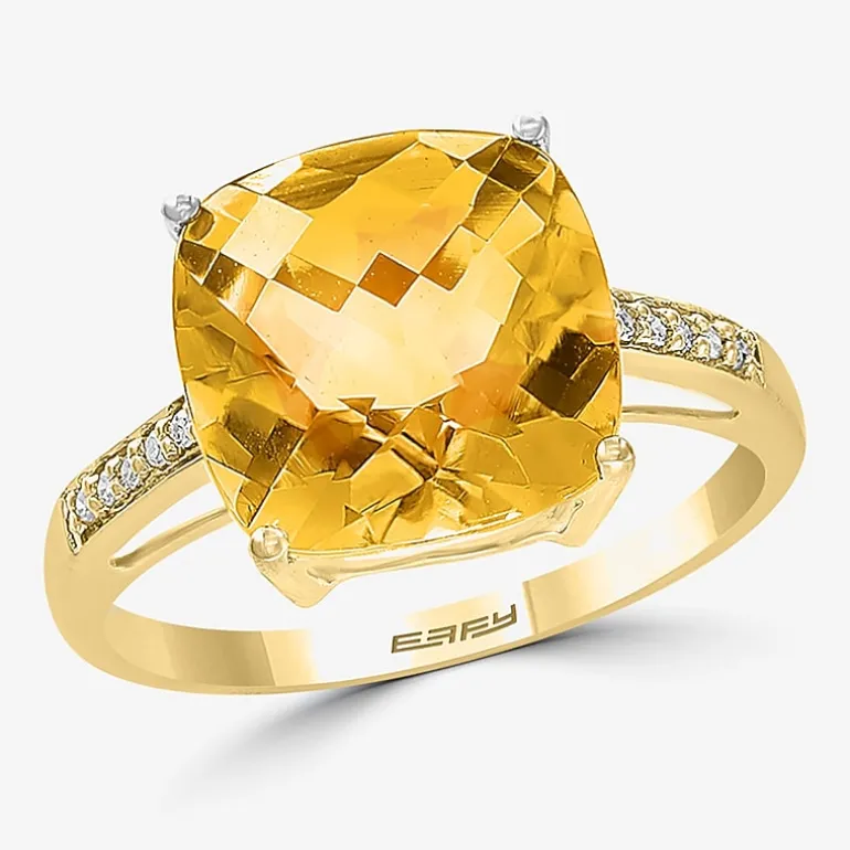 Effy Final Call Womens Genuine Gemstone 14K White/Yellow/Rose Gold Cushion Cocktail Ring
