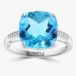 Effy Final Call Womens Genuine Gemstone 14K White/Yellow/Rose Gold Cushion Cocktail Ring