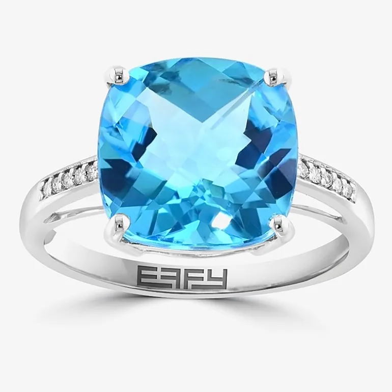Effy Final Call Womens Genuine Gemstone 14K White/Yellow/Rose Gold Cushion Cocktail Ring