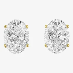 ( E-F/Si1-Si2 ) 2 CT. T.W. Lab-Grown Diamond 14K Gold 8mm Oval Stud Earrings
