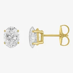 ( E-F/Si1-Si2 ) 2 CT. T.W. Lab-Grown Diamond 14K Gold 8mm Oval Stud Earrings
