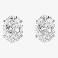 ( E-F/Si1-Si2 ) 2 CT. T.W. Lab-Grown Diamond 14K Gold 8mm Oval Stud Earrings