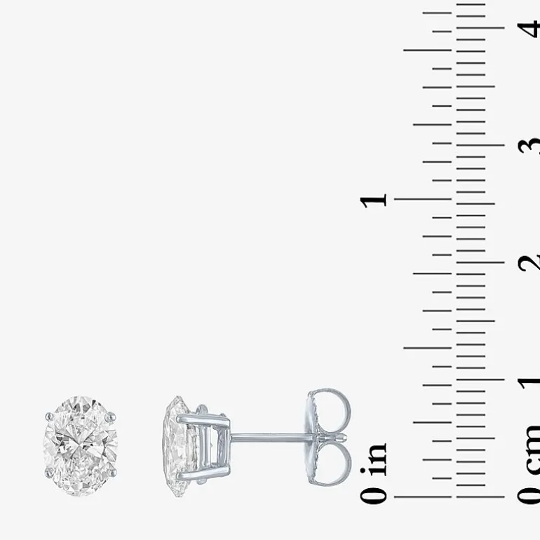 ( E-F/Si1-Si2 ) 2 CT. T.W. Lab-Grown Diamond 14K Gold 8mm Oval Stud Earrings