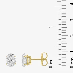 ( E-F/Si1-Si2 ) 2 CT. T.W. Lab-Grown Diamond 14K Gold 8mm Oval Stud Earrings