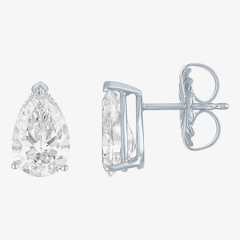 ( E-F/Si1-Si2 ) 2 CT. T.W. Lab-Grown Diamond 14K Gold 8.8mm Pear Stud Earrings