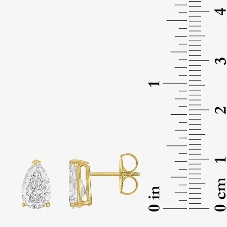( E-F/Si1-Si2 ) 2 CT. T.W. Lab-Grown Diamond 14K Gold 8.8mm Pear Stud Earrings