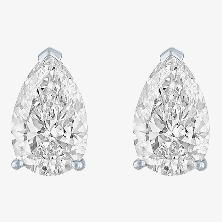 ( E-F/Si1-Si2 ) 2 CT. T.W. Lab-Grown Diamond 14K Gold 8.8mm Pear Stud Earrings