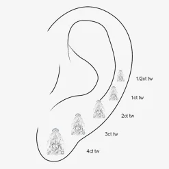 ( E-F/Si1-Si2 ) 2 CT. T.W. Lab-Grown Diamond 14K Gold 8.8mm Pear Stud Earrings
