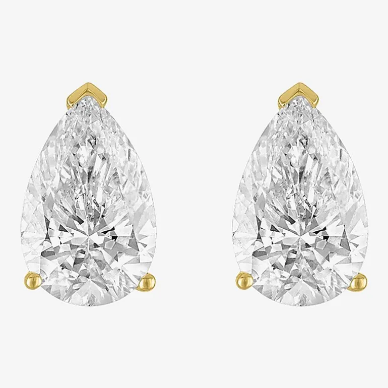 ( E-F/Si1-Si2 ) 2 CT. T.W. Lab-Grown Diamond 14K Gold 8.8mm Pear Stud Earrings
