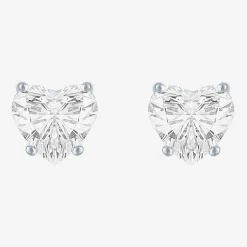 ( E-F/Si1-Si2 ) 1 CT. T.W. Lab-Grown Diamond 10K Gold 6mm Heart Stud Earrings