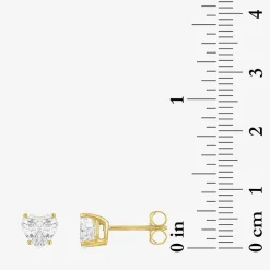 ( E-F/Si1-Si2 ) 1 CT. T.W. Lab-Grown Diamond 10K Gold 6mm Heart Stud Earrings