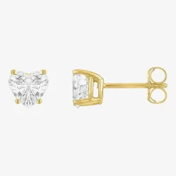 ( E-F/Si1-Si2 ) 1 CT. T.W. Lab-Grown Diamond 10K Gold 6mm Heart Stud Earrings