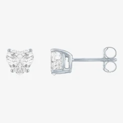 ( E-F/Si1-Si2 ) 1 CT. T.W. Lab-Grown Diamond 10K Gold 6mm Heart Stud Earrings