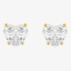 ( E-F/Si1-Si2 ) 1 CT. T.W. Lab-Grown Diamond 10K Gold 6mm Heart Stud Earrings