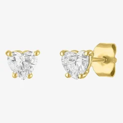 ( E-F/Si1-Si2 ) 1/2 CT. T.W. Lab-Grown Diamond 10K Gold 5.1mm Heart Stud Earrings