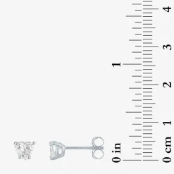 ( E-F/Si1-Si2 ) 1/2 CT. T.W. Lab-Grown Diamond 10K Gold 5.1mm Heart Stud Earrings