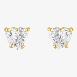 ( E-F/Si1-Si2 ) 1/2 CT. T.W. Lab-Grown Diamond 10K Gold 5.1mm Heart Stud Earrings