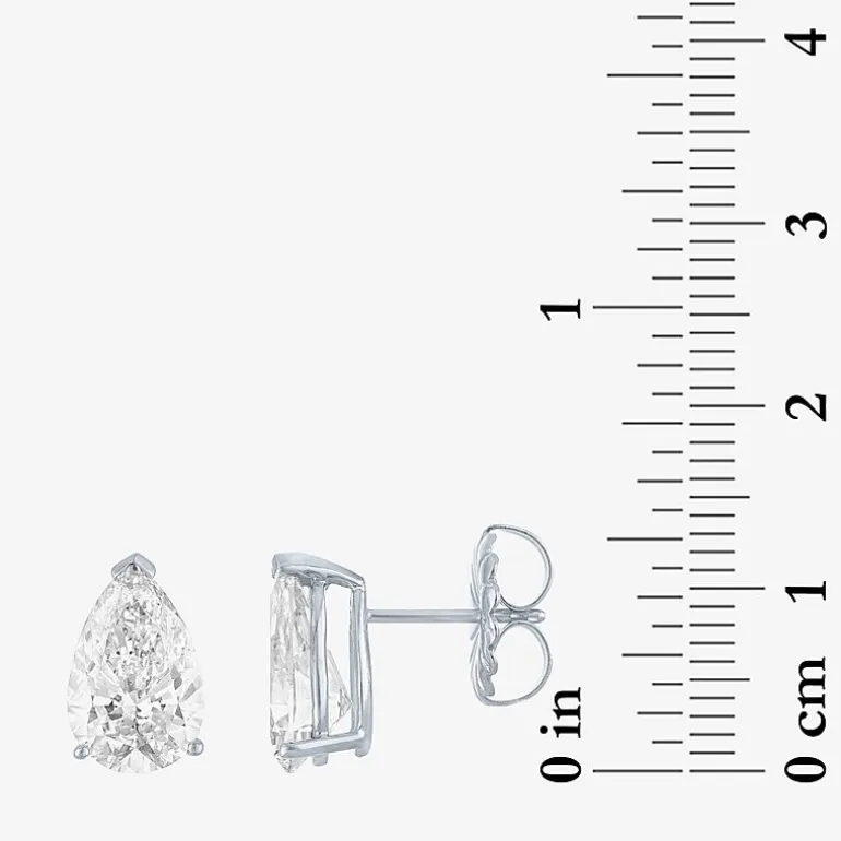 ( E-F/Si1-Si2 ) 4 CT. T.W. Lab-Grown Diamond 14K Gold 11.4mm Pear Stud Earrings