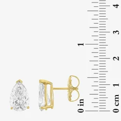 ( E-F/Si1-Si2 ) 4 CT. T.W. Lab-Grown Diamond 14K Gold 11.4mm Pear Stud Earrings