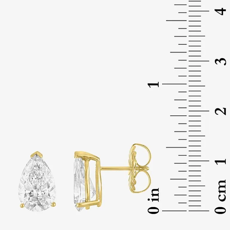 ( E-F/Si1-Si2 ) 4 CT. T.W. Lab-Grown Diamond 14K Gold 11.4mm Pear Stud Earrings