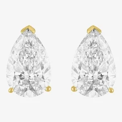 ( E-F/Si1-Si2 ) 4 CT. T.W. Lab-Grown Diamond 14K Gold 11.4mm Pear Stud Earrings