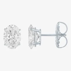 ( E-F/Si1-Si2 ) 3 CT. T.W. Lab-Grown Diamond 14K Gold 9mm Oval Stud Earrings