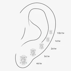 ( E-F/Si1-Si2 ) 3 CT. T.W. Lab-Grown Diamond 14K Gold 9mm Oval Stud Earrings