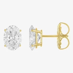 ( E-F/Si1-Si2 ) 3 CT. T.W. Lab-Grown Diamond 14K Gold 9mm Oval Stud Earrings