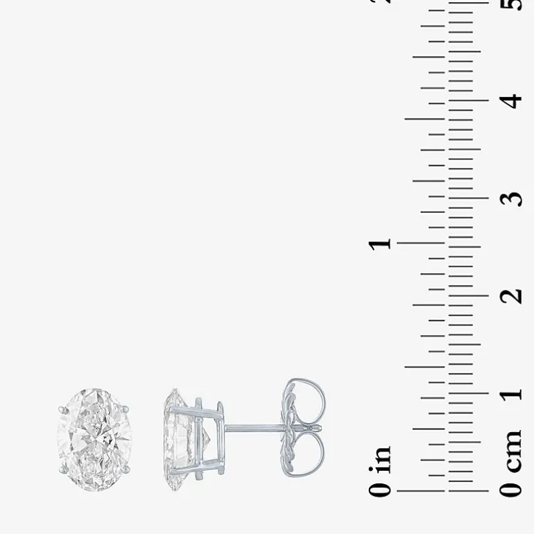 ( E-F/Si1 Si2 ) 4 CT. T.W. Lab-Grown Diamond 14K Gold 9.8mm Oval Stud Earrings