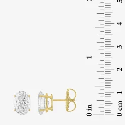 ( E-F/Si1 Si2 ) 4 CT. T.W. Lab-Grown Diamond 14K Gold 9.8mm Oval Stud Earrings