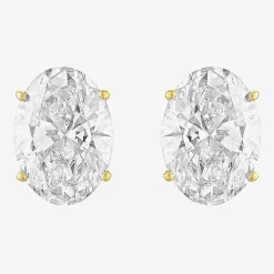 ( E-F/Si1 Si2 ) 4 CT. T.W. Lab-Grown Diamond 14K Gold 9.8mm Oval Stud Earrings