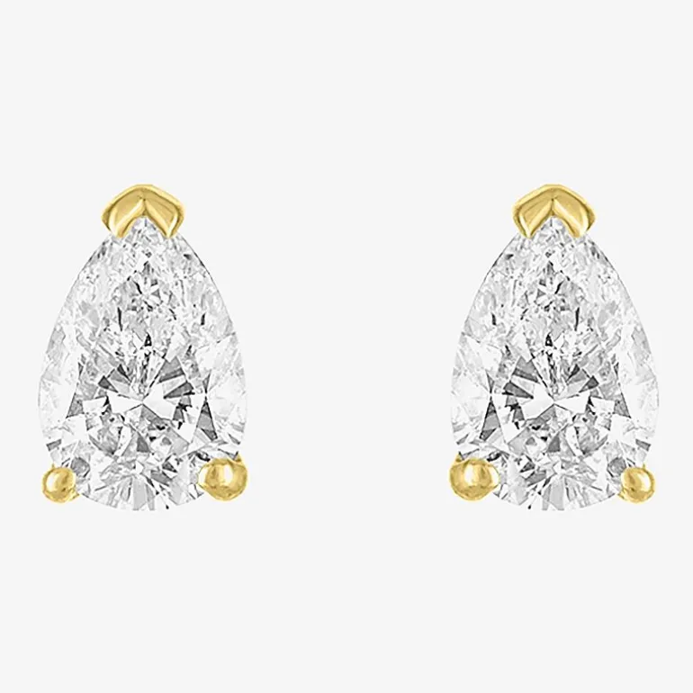 ( E-F/ Si1-Si2 ) 1/2 CT. T.W. Lab-Grown Diamond 10K Gold 5.4mm Pear Stud Earrings