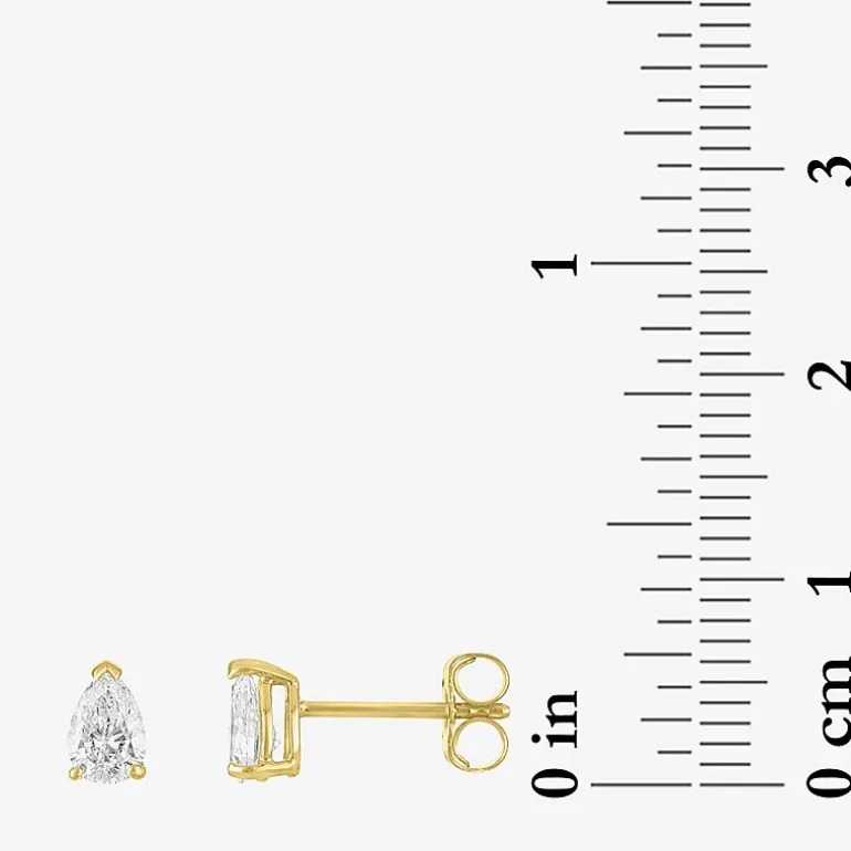 ( E-F/ Si1-Si2 ) 1/2 CT. T.W. Lab-Grown Diamond 10K Gold 5.4mm Pear Stud Earrings