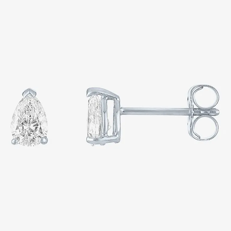 ( E-F/ Si1-Si2 ) 1/2 CT. T.W. Lab-Grown Diamond 10K Gold 5.4mm Pear Stud Earrings