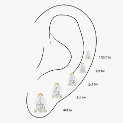 ( E-F/ Si1-Si2 ) 1/2 CT. T.W. Lab-Grown Diamond 10K Gold 5.4mm Pear Stud Earrings