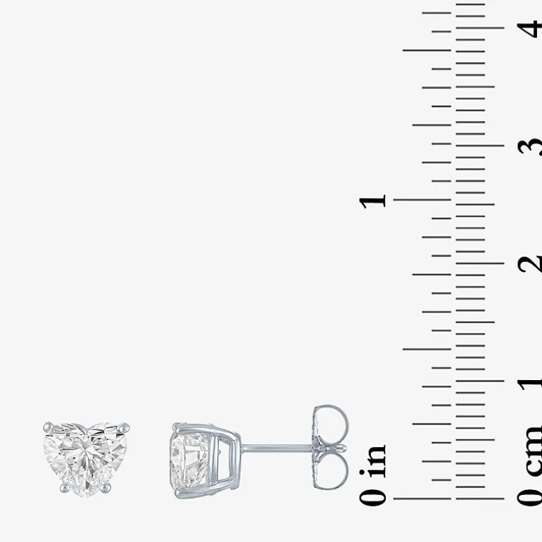 ( E-F/Si1-Si2 ) 2 CT. T.W. Lab-Grown Diamond 14K Gold 7.3mm Heart Stud Earrings