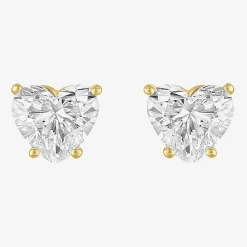 ( E-F/Si1-Si2 ) 2 CT. T.W. Lab-Grown Diamond 14K Gold 7.3mm Heart Stud Earrings