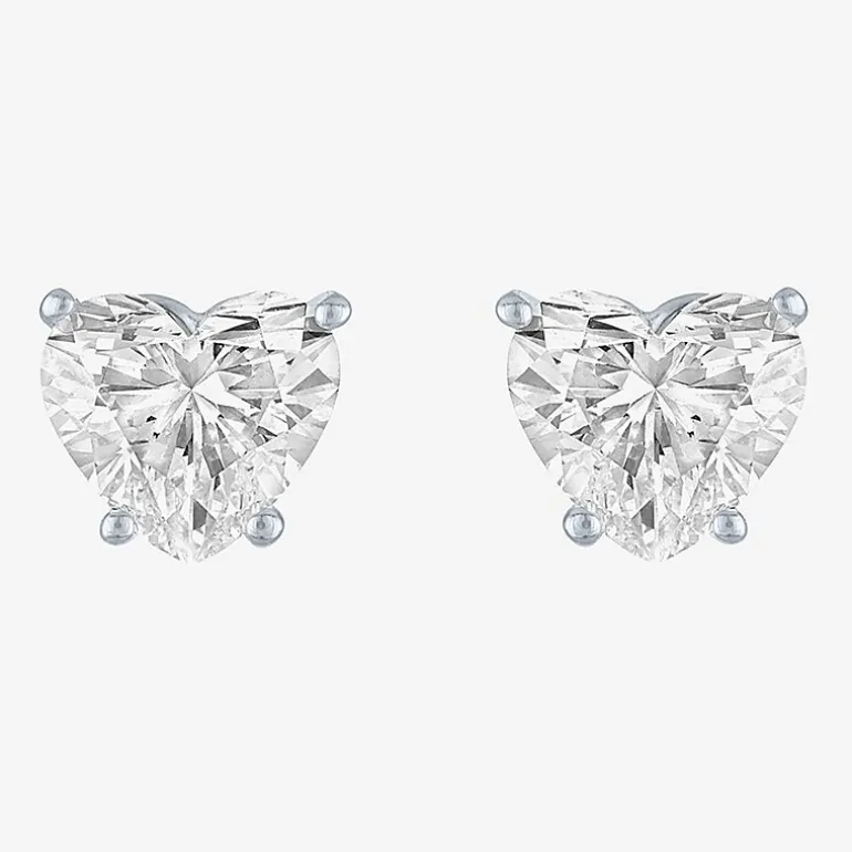 ( E-F/Si1-Si2 ) 2 CT. T.W. Lab-Grown Diamond 14K Gold 7.3mm Heart Stud Earrings